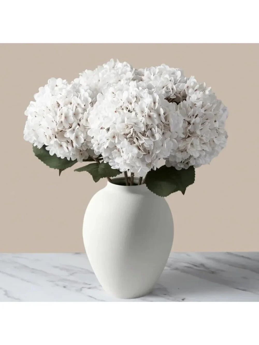 9 Inch Tall White Ella Flower Vase For Modern Farmhouse Table Shelf Decorations
